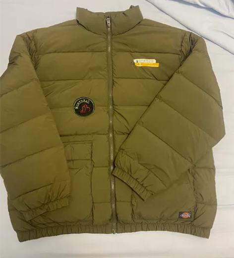 线下专柜购入dickies羽绒服军绿色男士...