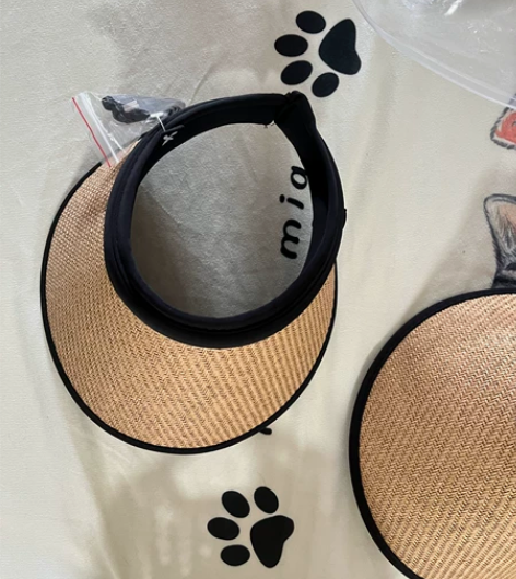 出全新 防晒帽 草编织大帽檐遮脸款 调节带...