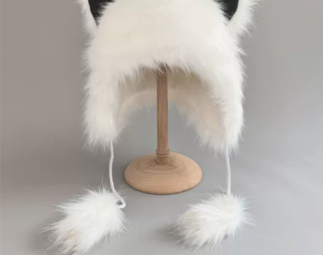 辣妹牛角毛毛男女保暖护耳可爱东北防风骑车儿...