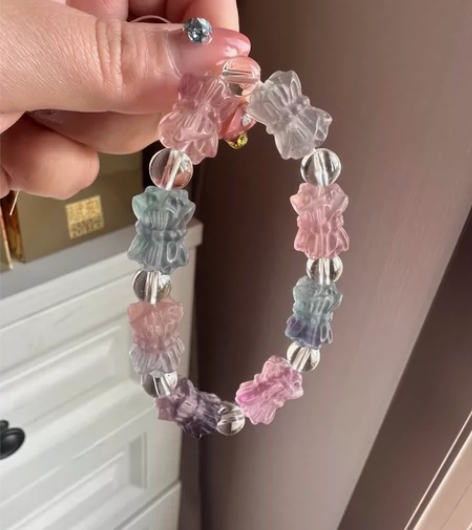 退坑水晶出闲置！ 彩虹萤石蝴蝶结 图片来源...