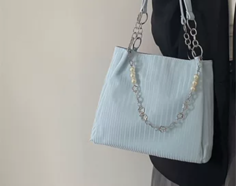 大容量包包女2022夏季新款个性珍珠链条单...