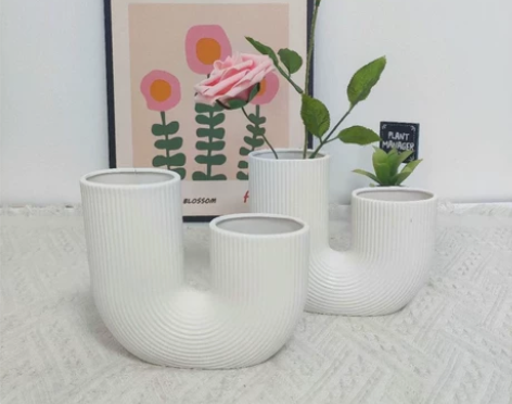 ?清仓捡漏不退换 白色陶瓷花瓶客厅餐桌面干...