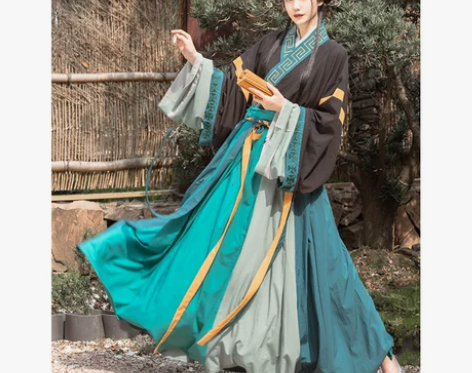 五五年原创汉服女 墨绘 丹青晋襦交领齐腰襦...