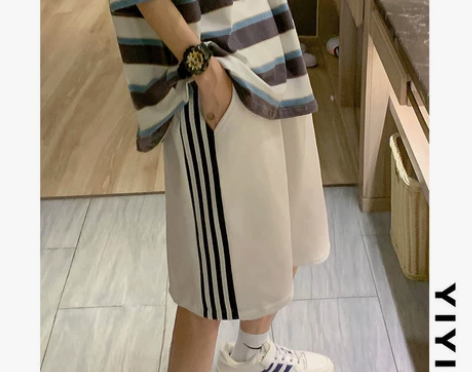 三条杠短裤男夏季百搭潮牌休闲外穿ins篮球...