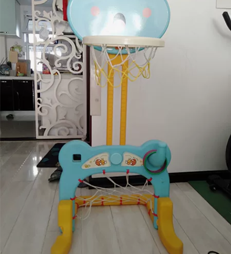 儿童多功能篮球架，小足球门框，套圈游戏，带...