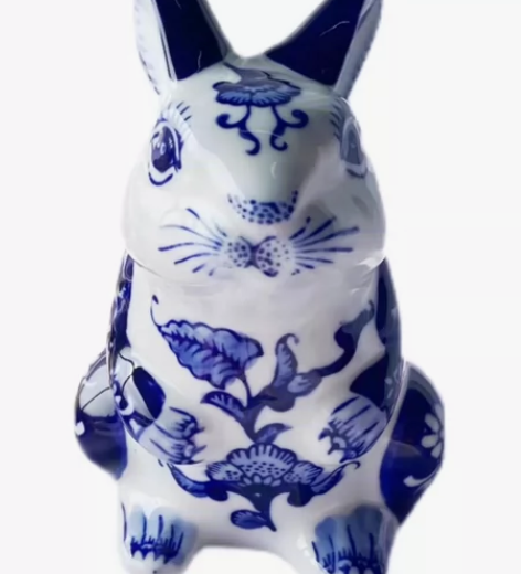 陶瓷兔子摆件入户玄关酒柜装饰品工艺品桌面家...