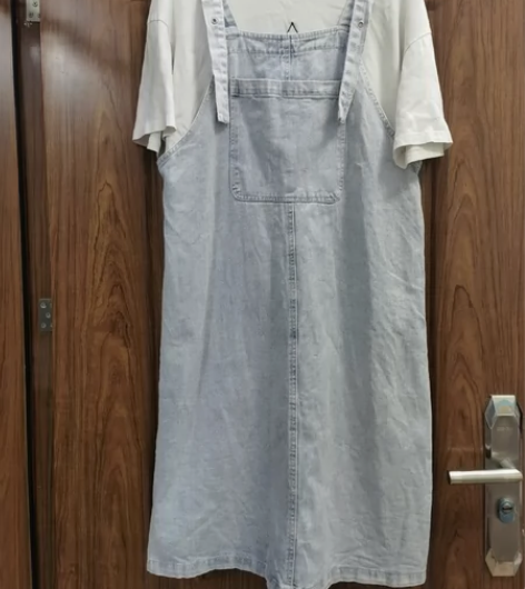 学院风牛仔背带裙女2023新款学生显瘦宽松...