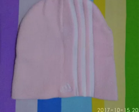 闲置转让全新adidas针织帽，粉色，实物...