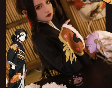 鬼灭之刃cos服鬼舞辻无惨女装大佬和服co...