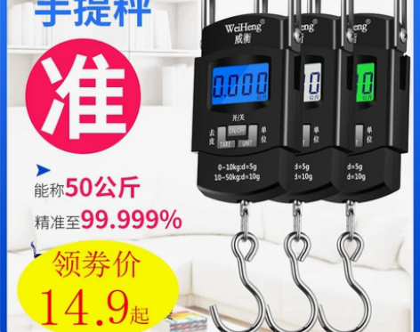 高精度手提电子秤家用50kg小型迷你便携式...