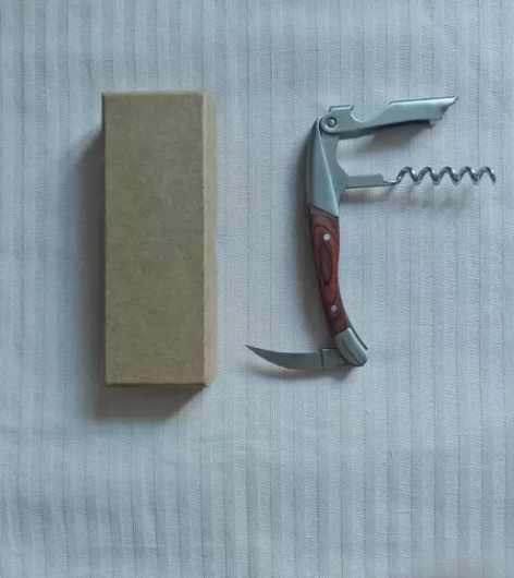 红酒开瓶器 虾刀 304不锈钢 实木柄2个...