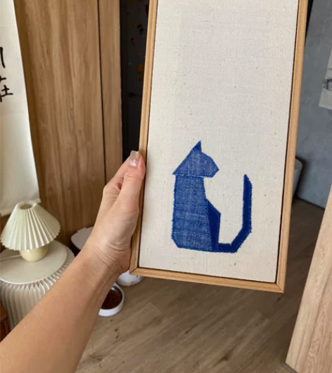 创意猫咪刺绣画框摆件工艺品 景德镇实体店购...
