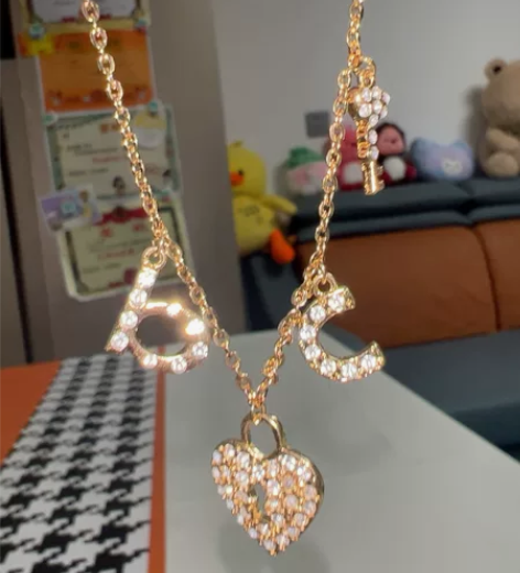 欧美外贸日韩外贸复古黄金色钥匙桃心钥匙字母...