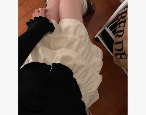 丝绒蛋糕半身裙女春秋2024新款甜美芭蕾风...