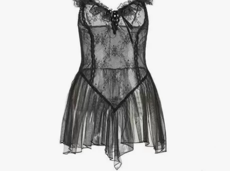 睡裙新网纱蕾丝睡裙连衣裙性感蕾丝缎面短裙纯...