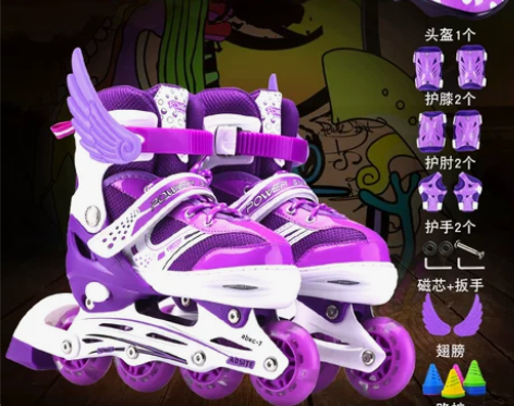 ?正品溜冰鞋儿童全套装男女直排轮旱冰鞋轮滑...