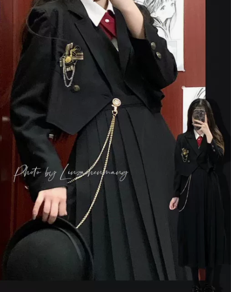 ?护奶裙JK制服套装正版长裙西装外套春夏衬...