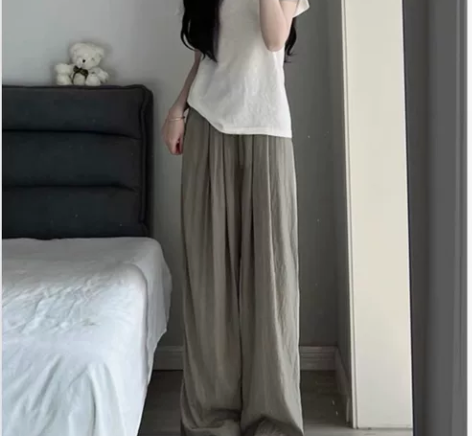 防晒阔腿裤女夏季高腰显瘦垂感宽松遛弯薄款棉...