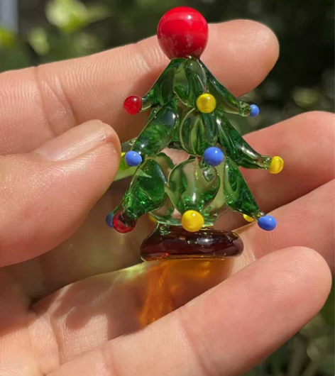 【特价包邮】淄博琉璃 圣诞树琉璃摆件 桌面...