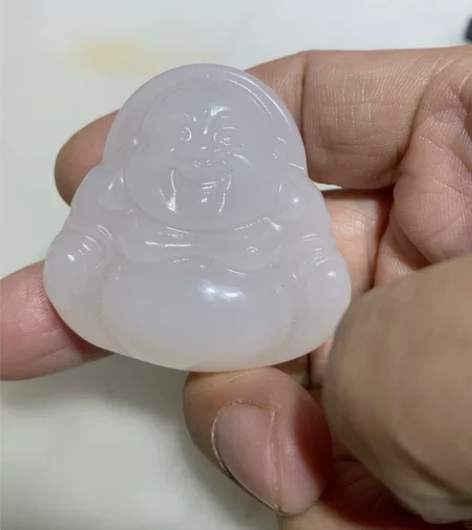阿富汗白玉弥勒 双面精雕实物拍摄细节看图标...