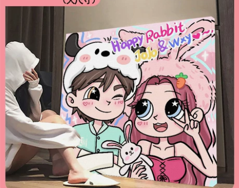 星蝶公主我要变成装饰画油画布打印定制头像卡...