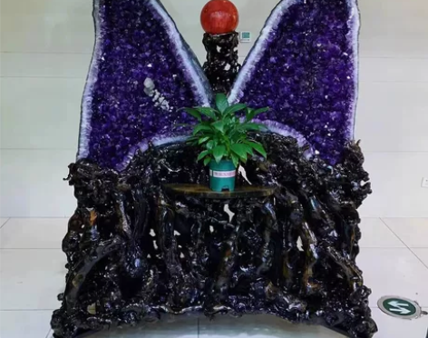 直播专拍链接 天然紫晶洞晶簇聚宝盆摆件等
