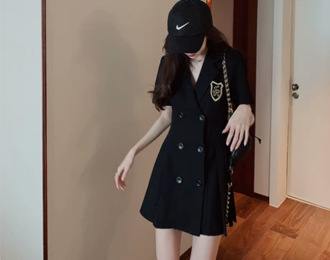 西装连衣裙2021新款春夏收腰显瘦气质西服...
