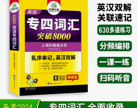 华研外语专业四级英语词汇备考2024新题型...