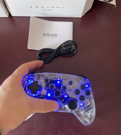 特斯拉透明游戏手柄，透明黑色按键、透明红色...