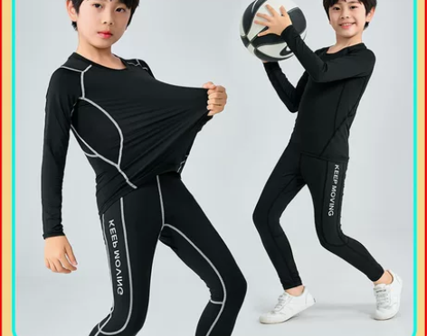 儿童篮球服打底紧身衣男童秋冬内搭速干足球运...