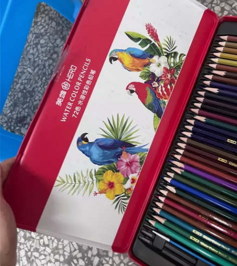 英雄牌水溶性彩铅彩色铅笔专业手绘涂色72色...