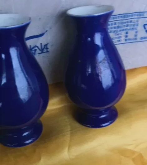 单色 蓝釉 花瓶 文革 收藏 精品 景德镇...