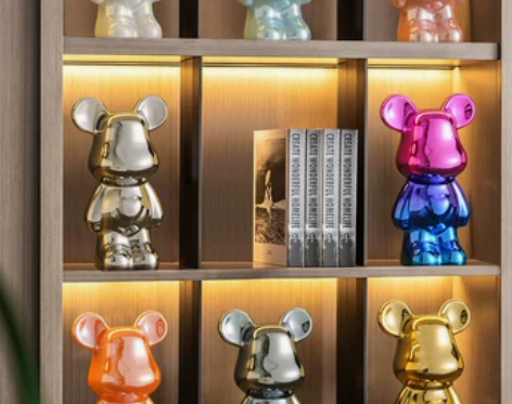 日本MUJIE暴力熊摆件客厅轻奢高档家居电...