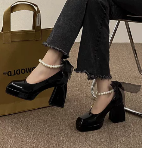 2023新款春季玛丽珍鞋女鞋小个子设计感小...