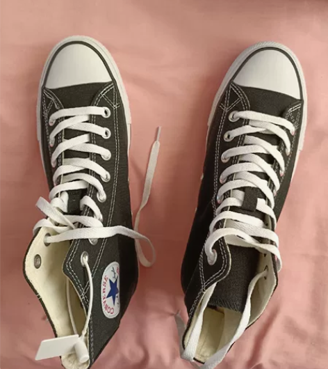 匡威男鞋41码帆布鞋经典260码是黑色高帮...