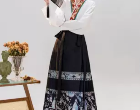 茗月萱原创明制汉服女山河春绘日常通勤螺钿马...