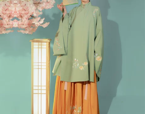 一整套汉服 仙楚姬原创汉服女袄裙刺绣立领褶...