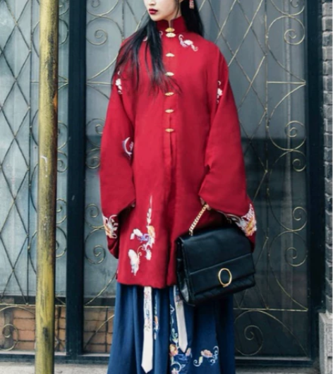 司南阁画屏传统汉服明制长袄重工刺绣… 非正...