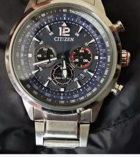 西铁城（CITIZEN）光动能手表男 三眼...