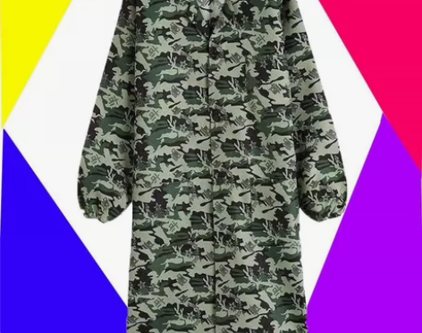 耐磨耐脏男士加厚长款工作服男女士迷彩蓝大褂...