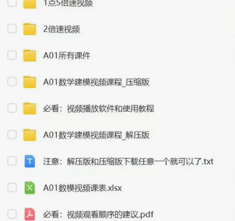 数学建模清风课程全套资料 视频没有账号看不...