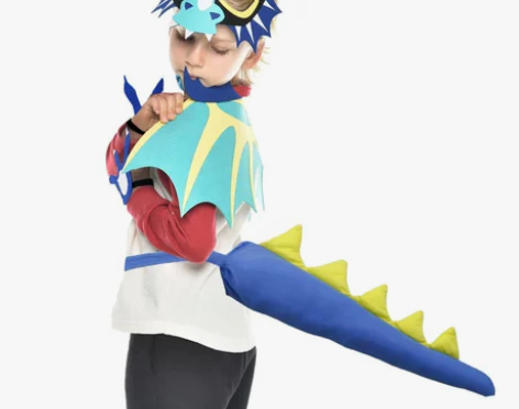 ?儿童恐龙面具翅膀服装披风可爱男女走秀节日...