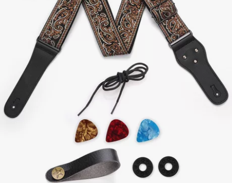 替换吉他背带刺绣民谣木吉他肩带电吉他背带琴...