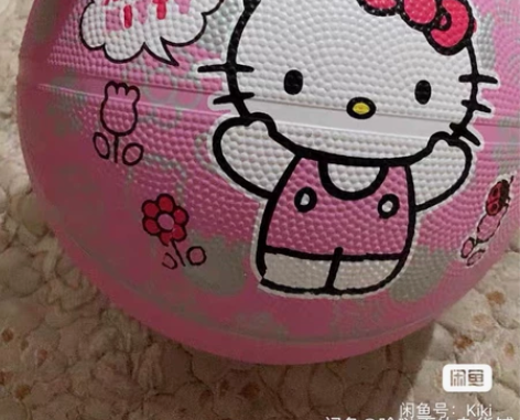 正品迪士尼凯蒂猫儿童公主女孩拍拍球幼儿园练...