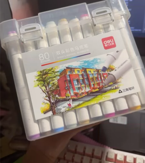 得力双头彩色马克笔，共80色，上岸了闲置出...