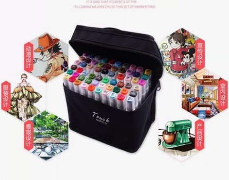 正品TouchRaven三代双头彩色马克笔...