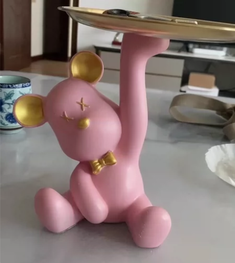 【暴力熊托盘】暴力熊托盘摆件 玄关钥匙收纳...