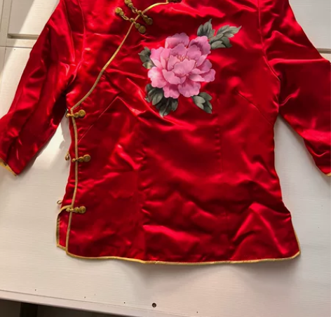 真丝古装汉服旅拍服 真丝面料、手绘牡丹，尺...