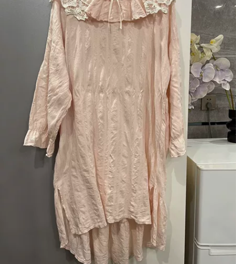 韩国东大门代购睡裙Balcony春秋长袖圆...