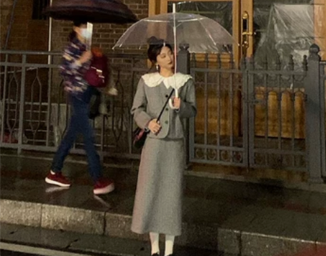 秋冬小香风小个子洋装毛呢西装裙子半身裙两件...